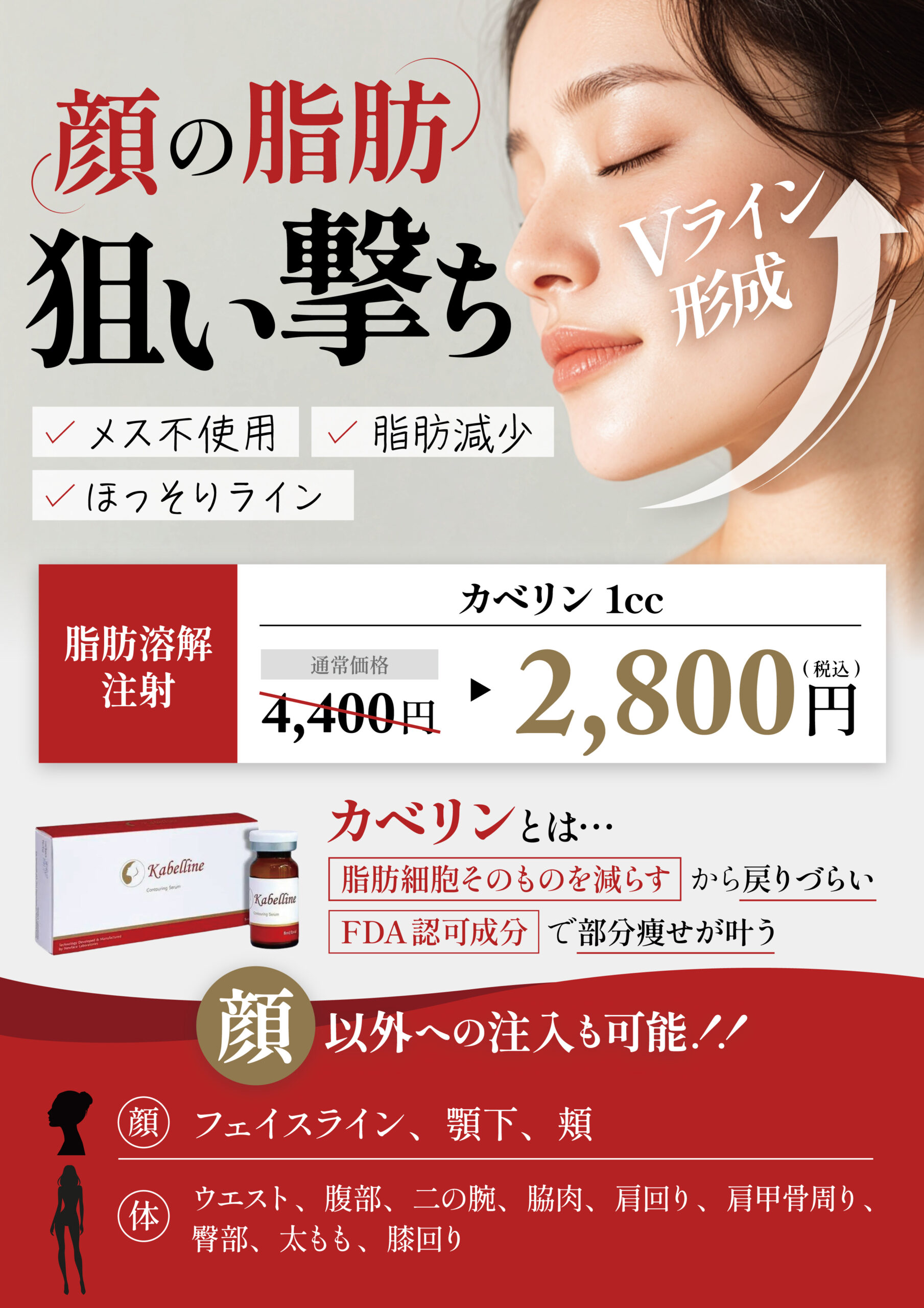 脂肪溶解注射カベリン2,800円